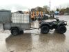 Suzuki King Quad 300 4x4 Petrol 4WD Quad c/w Single Axle High Mesh Sided Trailer & IBC Tank - 6