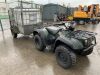 Suzuki King Quad 300 4x4 Petrol 4WD Quad c/w Single Axle High Mesh Sided Trailer & IBC Tank - 7