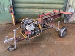 Single Axle Fast Tow Petrol Log Spliter c/w JCB Hydraulic Pack