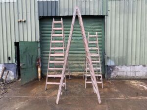 3x Wooden Ladders