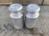 2x Aluminium Milk Churns