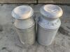 2x Aluminium Milk Churns