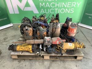 UNRESERVED Pallet to Include Approx 9x Sub Pumps & Breakers, Angle Grinders & More