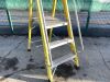 UNRESERVED Clow 3 Step Yellow Fibreglass Ladder - 4