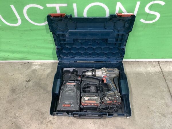 UNRESERVED Bosch 18v Drill c/w 2x Batteries & Charger